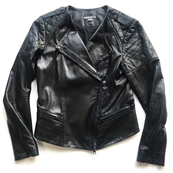 Vince Jackets & Blazers - vince. Quilted 100% Leather Moto Biker Jacket